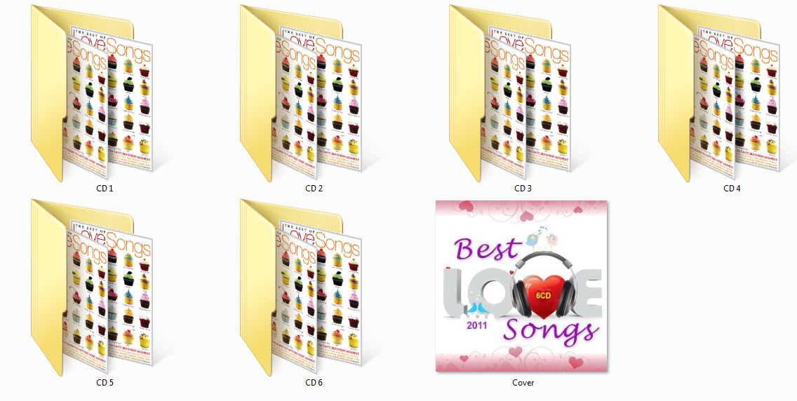 2347 รวมศิลปิน The Best of Love Songs  2011 6CD IN 1DVD
