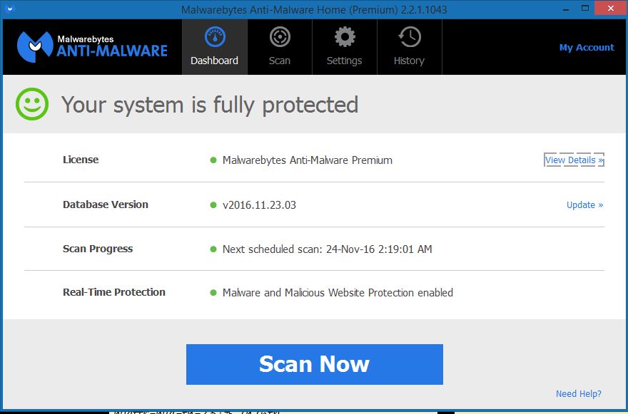 3466 Malwarebyte Anti-Malware Home (Premium) 2.2.1.1043