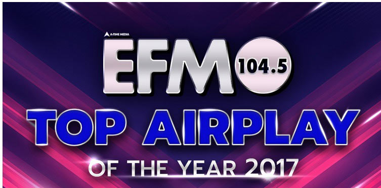 4202 EFM 104.5 TOP AIRPLAY OF THE YEAR 2017