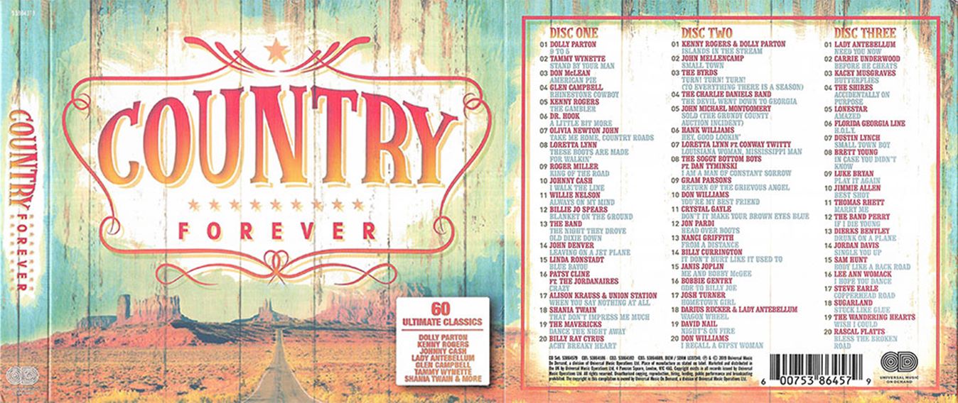 5244 Mp3 COUNTRY FOREVER 2019 320kbps 3CD IN 1