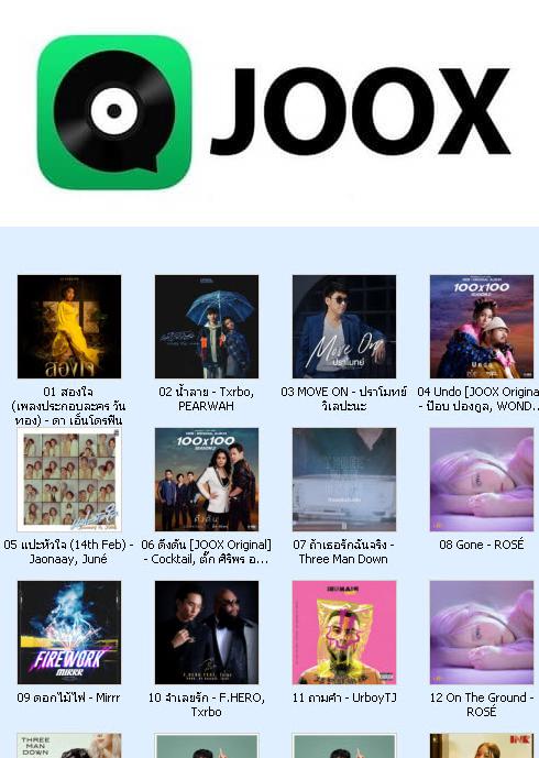 6664 Mp3 JOOX Thailand Top 100 (ไทย-สากล) 26 มี.ค.64