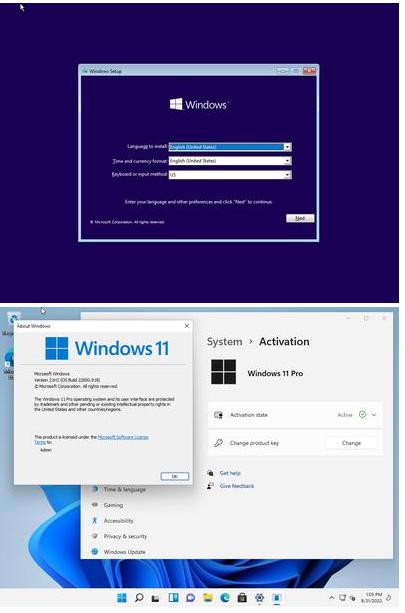 8318 Windows 11 Pro Build 22000.918 (Non-TPM Required) (x64) En-US Pre-Activated (ส่งลิงค์โหลด)