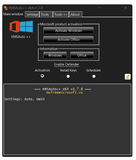 KMSAuto++ 1.9.9 Activate Windows/Office