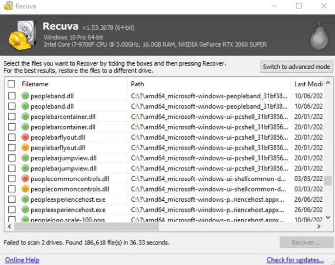 Recuva All Edition 1.54.120 กู้ไฟล์ที่โดนลบ