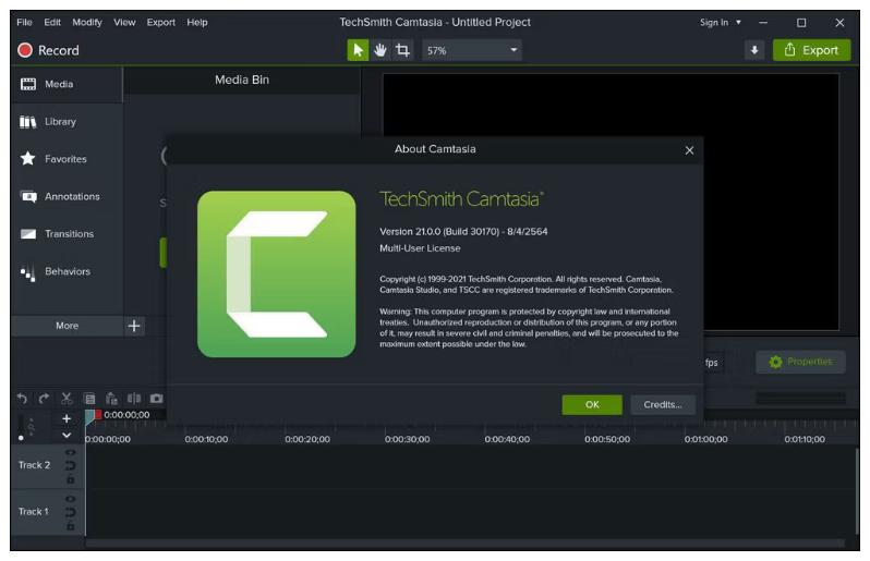 Techsmith Camtasia 2025.2.3.11943 บันทึกหน้าจอและตัดต่อ