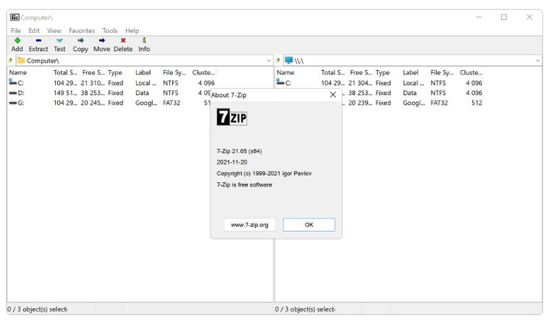 7-Zip 25.01 บีบอัดไฟล์ แยกไฟล์ 