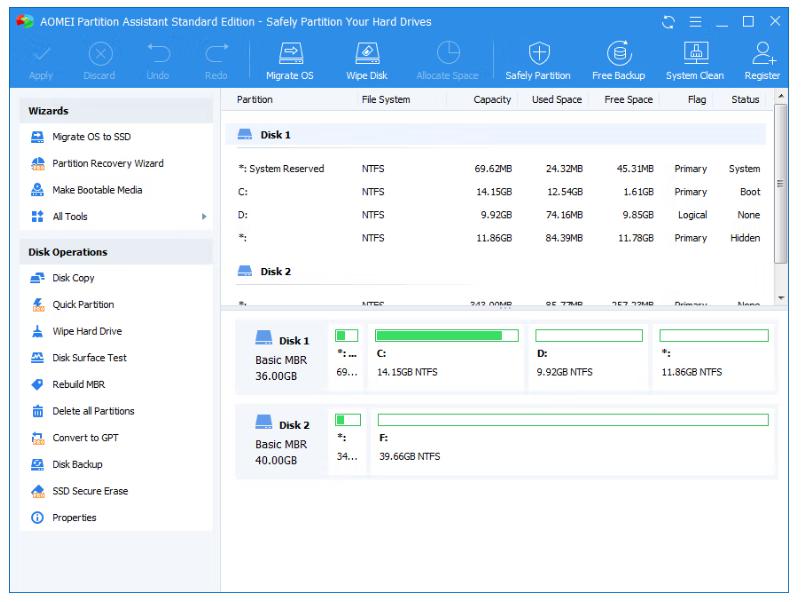 AOMEI Partition Assistant 10.8.2 แบ่ง Partition