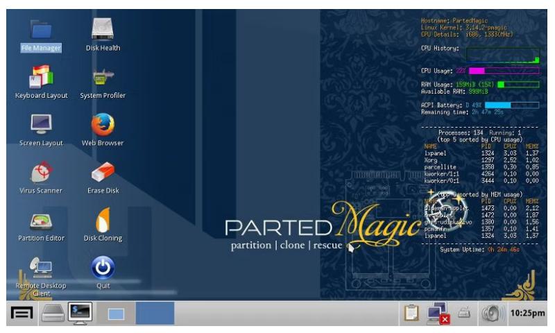 Parted Magic 2025.09.18 บูตจัดการ Partition