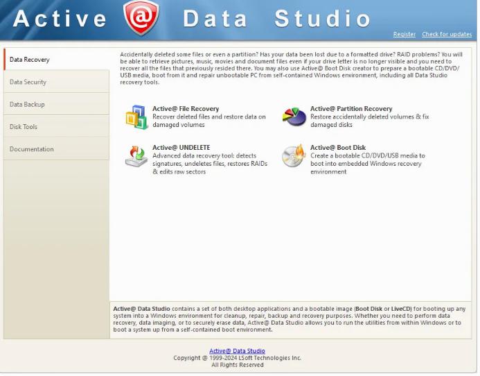 Active@ Data Studio 25.2.1 กู้ข้อมูล จัดการดิสก์