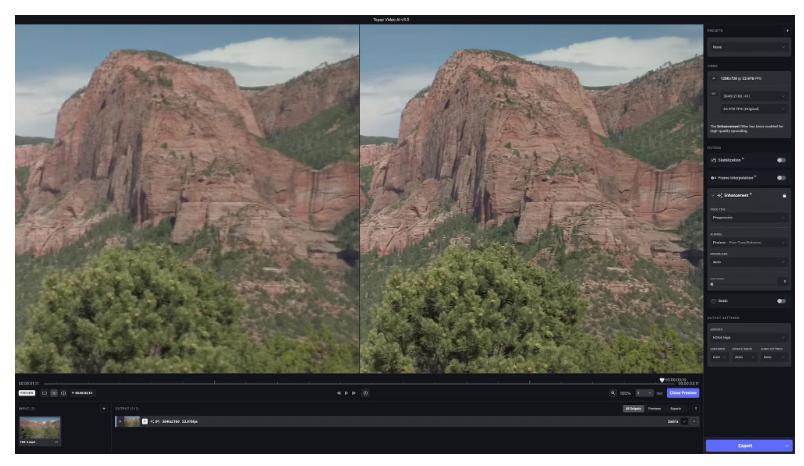 Topaz Video 1.0.1 เพิ่มความละเอียดวิดีโอ