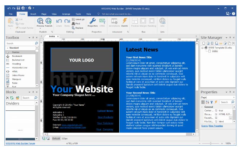 WYSIWYG Web Builder 20.3.1 ทำเว็บด้วยการลากวาง