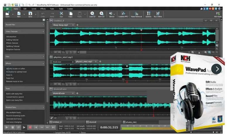 NCH WavePad 20.45 ตัดต่อเสียงเพลง