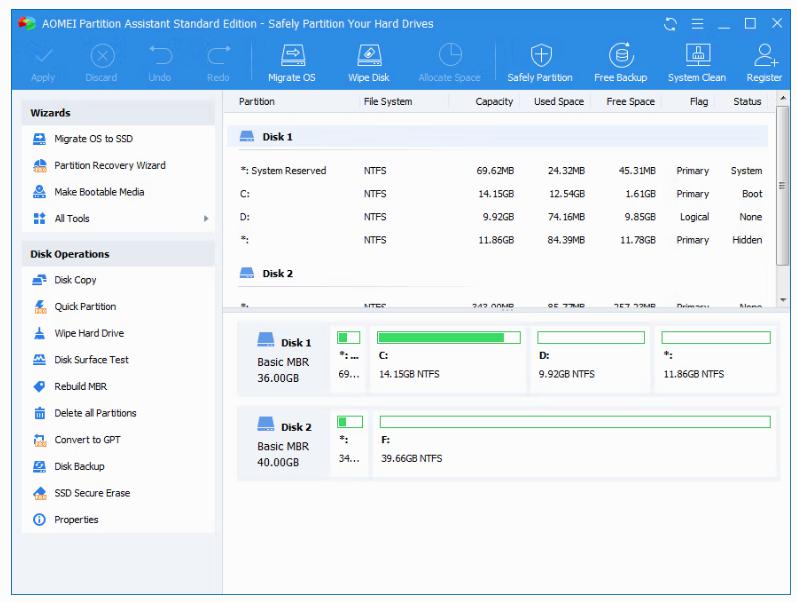 AOMEI Partition Assistant 10.9.1 แบ่ง Partition