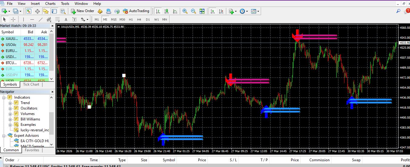 ระบบช่วยเทรด Indicator Lucky Reversal Indicator MT4