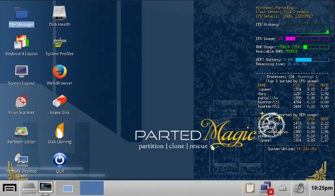 Parted Magic 2026.06.04 บู๊ตสำหรับจัดการพาร์ทิชั่น
