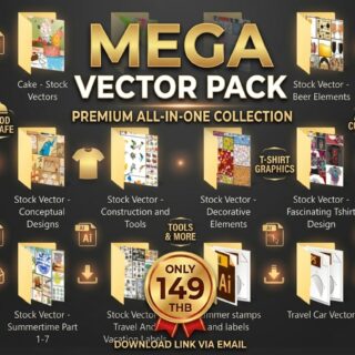 [Mega Vector Pack] มหาคลังรวมไฟล์ Stock Vector และไอคอนกราฟิกพรีเมียม (มัดรวมไฟล์ AI / EPS คุณภาพสูง แยก 17 โฟลเดอร์สินค้าจริง)