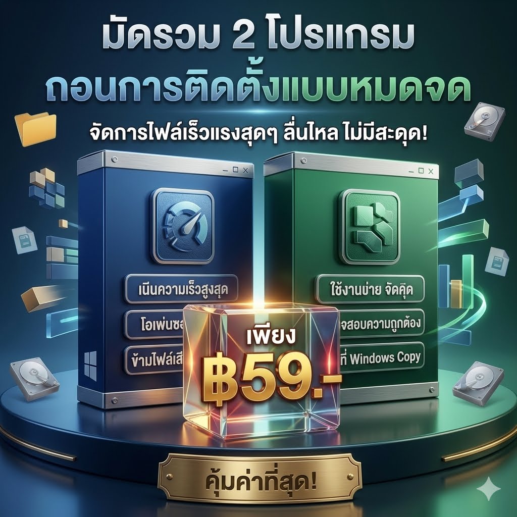 ชุดมัดรวม 2 โปรแกรมช่วยถอนการติดตั้งและล้างไฟล์ตกค้างระบบ เวอร์ชันเสถียร