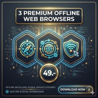 [Offline Browser Suite] ชุดมัดรวม 3 โปรแกรมท่องเว็บและเบราว์เซอร์ติดตั้งแบบออฟไลน์ เวอร์ชันเสถียรสำหรับ Windows