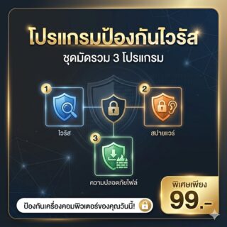 [Antivirus & Security Suite] ชุดมัดรวม 3 โปรแกรมป้องกันไวรัสและสปายแวร์ เวอร์ชันเสถียรเกรดครีเอเตอร์สำหรับ Windows