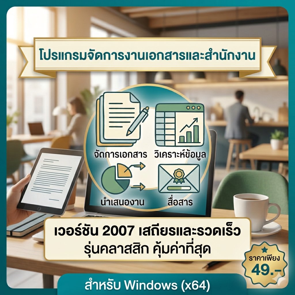 โปรแกรมจัดการงานเอกสารและสำนักงาน เวอร์ชัน 2007 รุ่นประหยัดทรัพยากรเครื่อง สำหรับ Windows