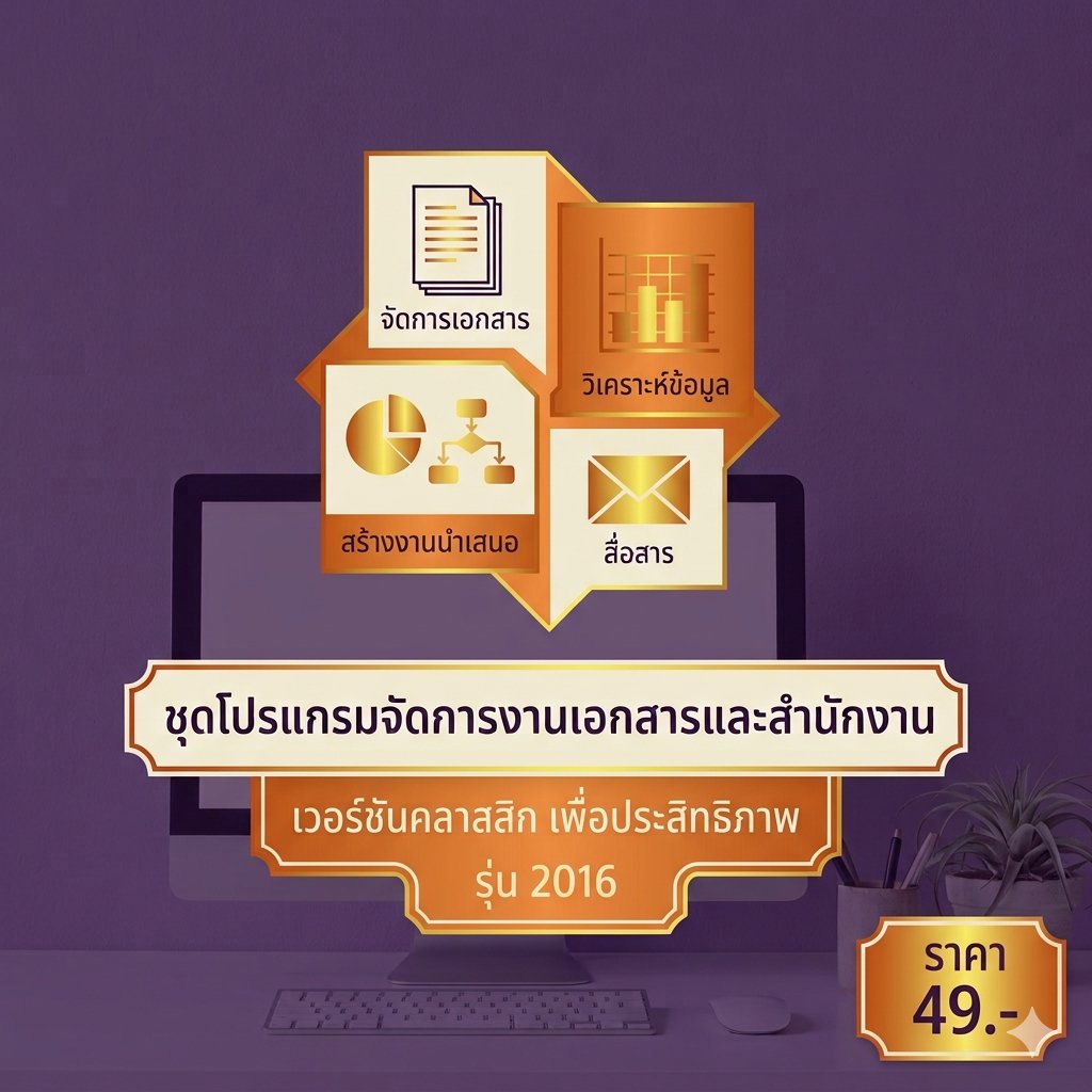 โปรแกรมจัดการงานเอกสารและสำนักงาน เวอร์ชัน 2016 สเปกเสถียรระดับมาตรฐาน สำหรับ Windows