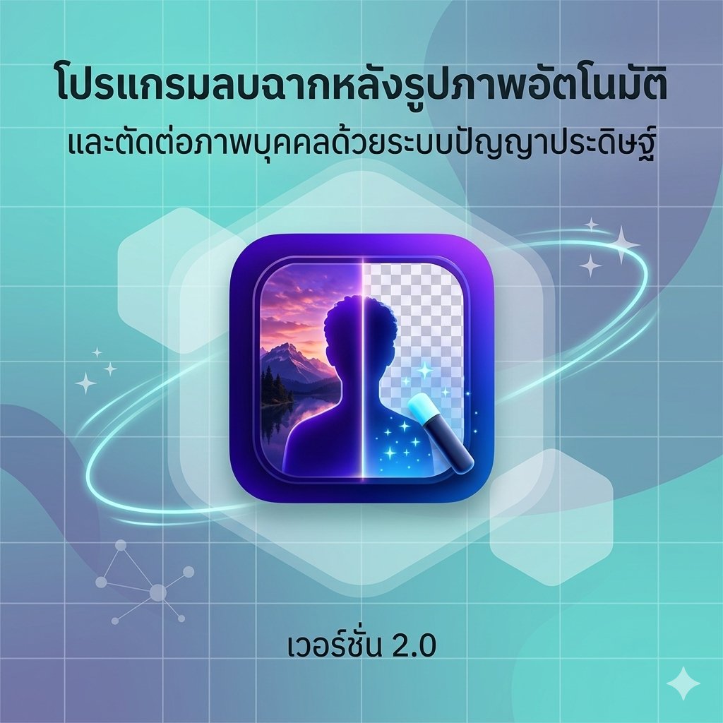 โปรแกรมลบฉากหลังรูปภาพอัตโนมัติและตัดต่อภาพบุคคลด้วยระบบปัญญาประดิษฐ์ เวอร์ชัน 2.0