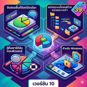 โปรแกรมจัดสรรพื้นที่ดิสก์อัจฉริยะ แปลงระบบโครงสร้างหน่วยความจำ และกู้คืนพาร์ทิชันคอมพิวเตอร์ สำหรับ Windows