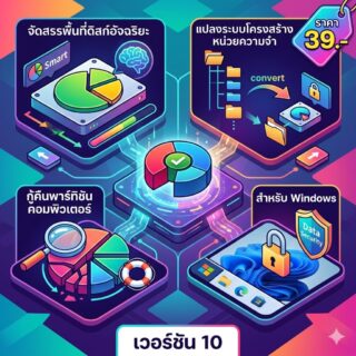 โปรแกรมจัดสรรพื้นที่ดิสก์อัจฉริยะ แปลงระบบโครงสร้างหน่วยความจำ และกู้คืนพาร์ทิชันคอมพิวเตอร์ สำหรับ Windows