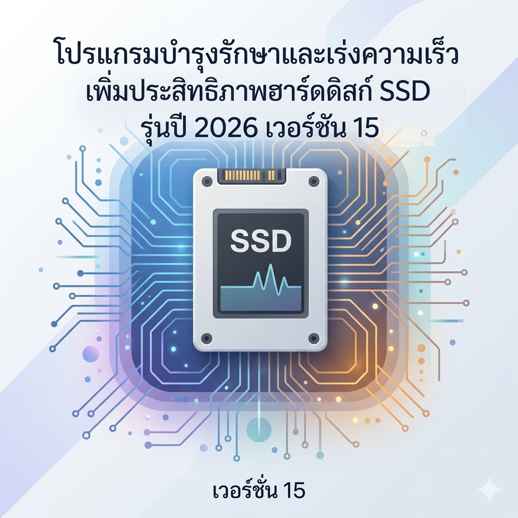โปรแกรมบำรุงรักษาและเร่งความเร็วเพิ่มประสิทธิภาพฮาร์ดดิสก์ SSD รุ่นปี 2026 เวอร์ชัน 15