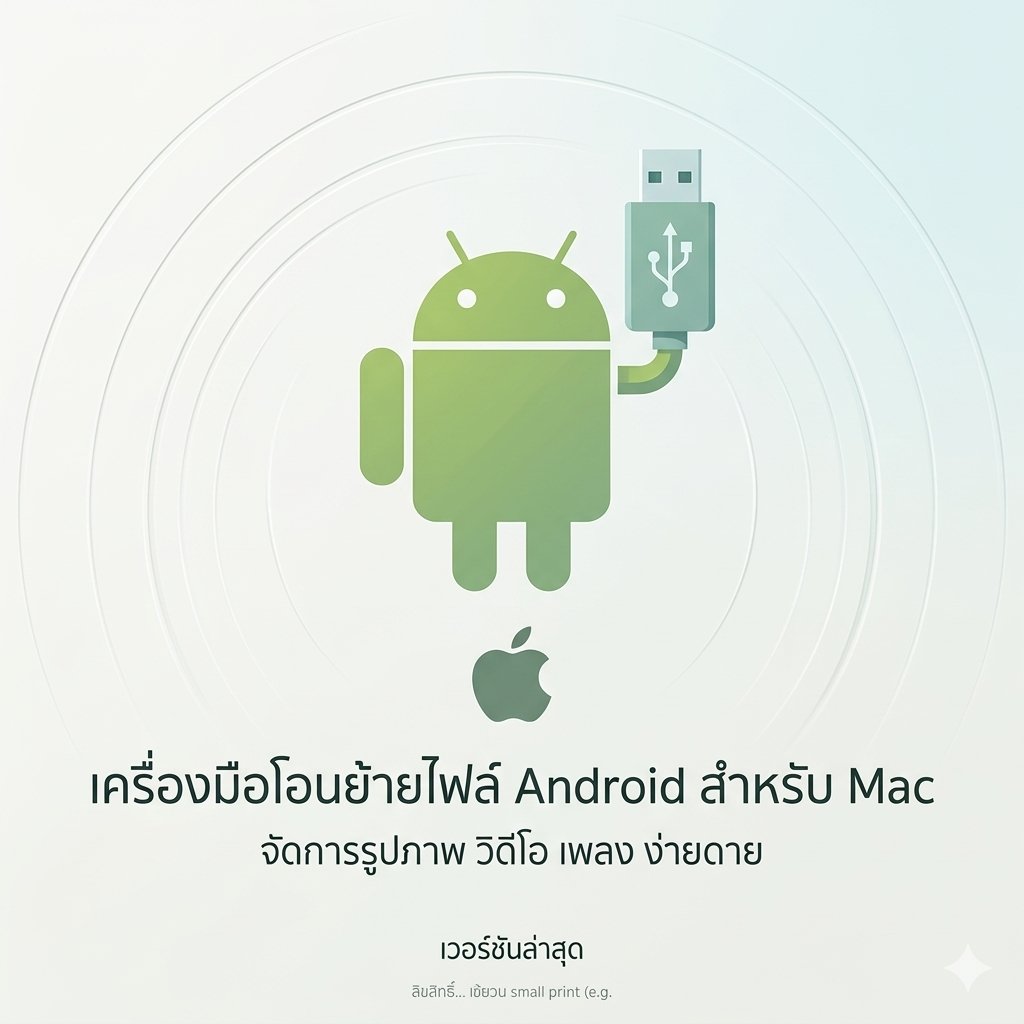 (MacOS) โปรแกรมโอนย้ายไฟล์ Android ลง Mac เชื่อมต่อสาย USB ก๊อปปี้รูปภาพ วิดีโอ เพลง เวอร์ชันล่าสุด