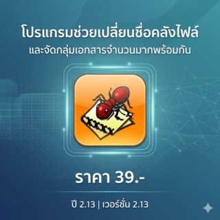โปรแกรมช่วยเปลี่ยนชื่อคลังไฟล์และจัดกลุ่มเอกสารจำนวนมากพร้อมกัน เวอร์ชัน 2.13
