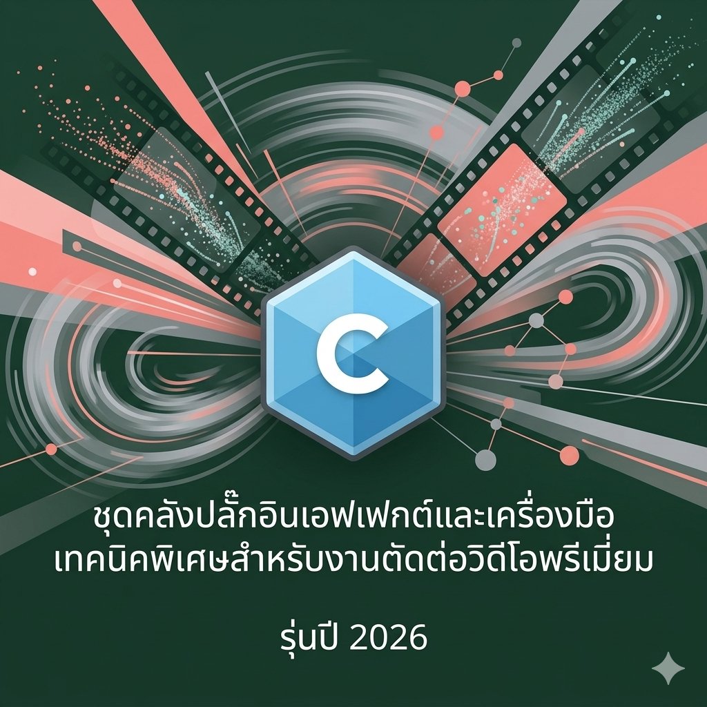 ชุดคลังปลั๊กอินเอฟเฟกต์และเครื่องมือเทคนิคพิเศษสำหรับงานตัดต่อวิดีโอพรีเมียม รุ่นปี 2026