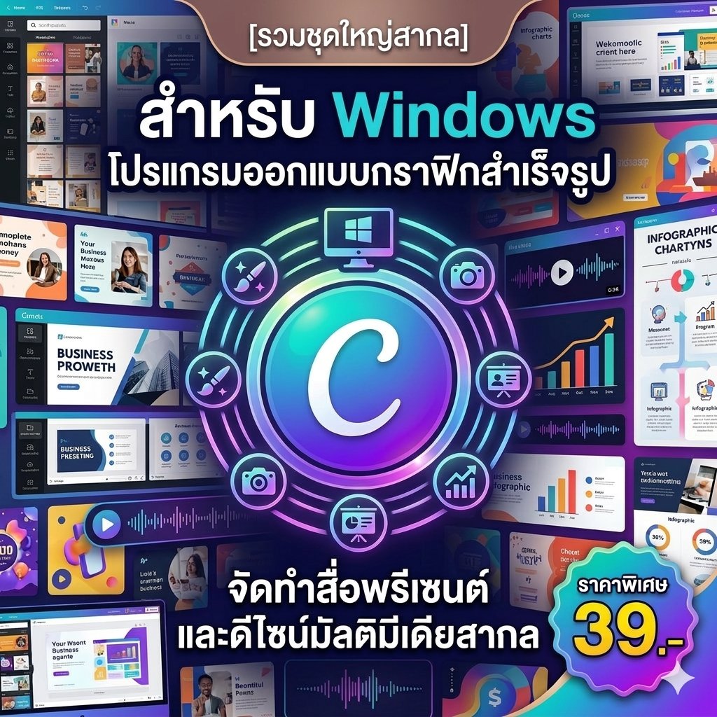 โปรแกรมออกแบบกราฟิกสำเร็จรูป จัดทำสื่อพรีเซนต์ และดีไซน์มัลติมีเดียสากล