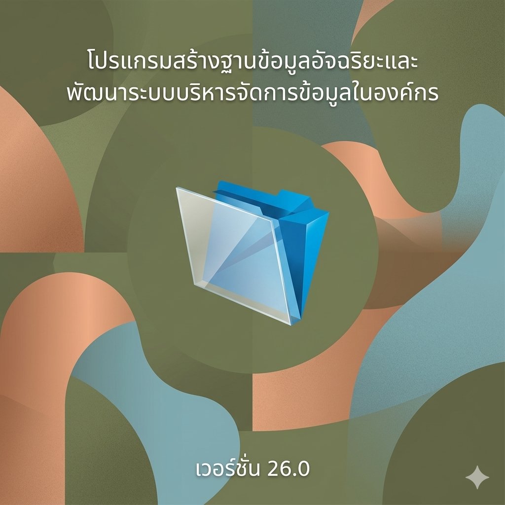 โปรแกรมสร้างฐานข้อมูลอัจฉริยะและพัฒนาระบบบริหารจัดการข้อมูลในองค์กร เวอร์ชัน 26.0