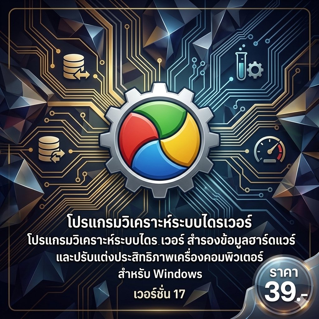 โปรแกรมวิเคราะห์ระบบไดรเวอร์ สำรองข้อมูลฮาร์ดแวร์ และปรับแต่งประสิทธิภาพเครื่องคอมพิวเตอร์ สำหรับ Windows