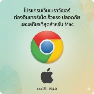 (MacOS) โปรแกรมเว็บเบราว์เซอร์ ท่องอินเทอร์เน็ตเร็วแรง ปลอดภัย และเสถียรที่สุดสำหรับ Mac เวอร์ชัน 154.0