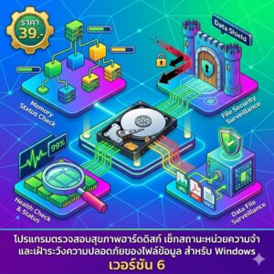 โปรแกรมตรวจสอบสุขภาพฮาร์ดดิสก์ เช็กสถานะหน่วยความจำ และเฝ้าระวังความปลอดภัยของไฟล์ข้อมูล สำหรับ Windows
