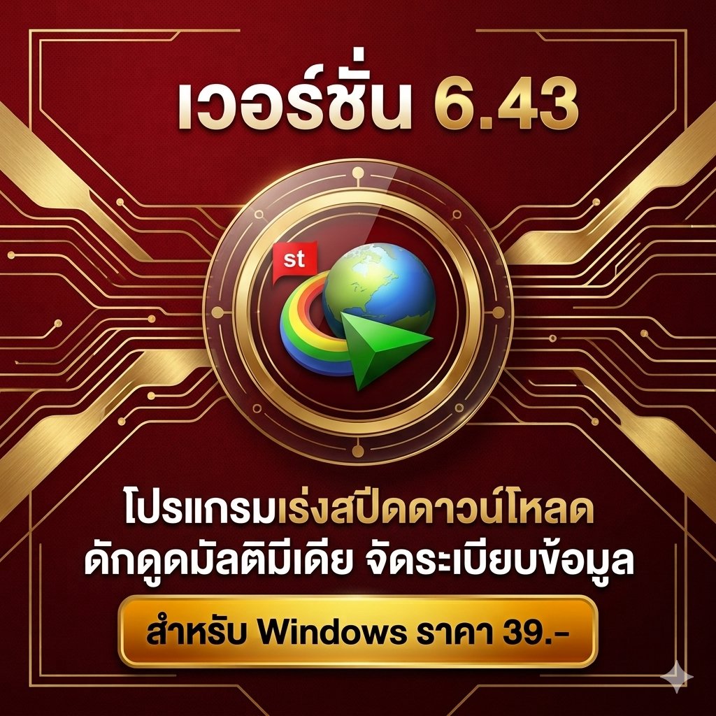 โปรแกรมเร่งสปีดดาวน์โหลด ดักดูดไฟล์มัลติมีเดีย และจัดระเบียบท่อส่งข้อมูล สำหรับ Windows