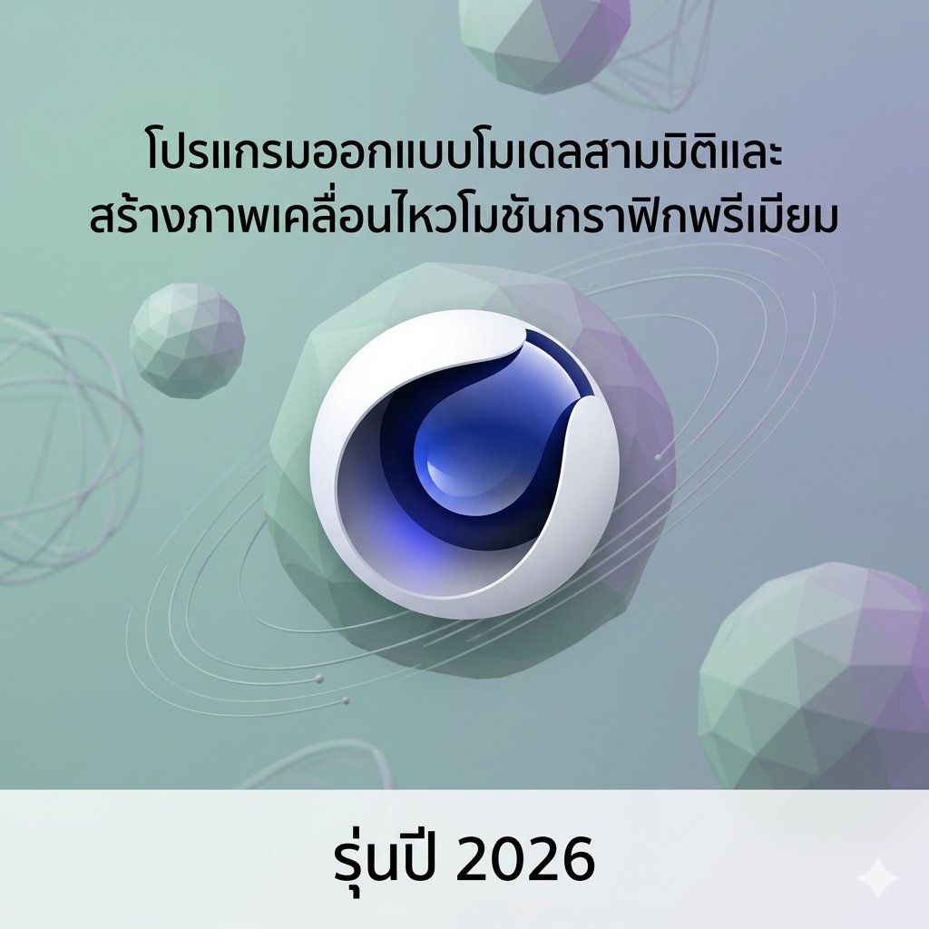 โปรแกรมออกแบบโมเดลสามมิติและสร้างภาพเคลื่อนไหวโมชันกราฟิกพรีเมียม รุ่นปี 2026