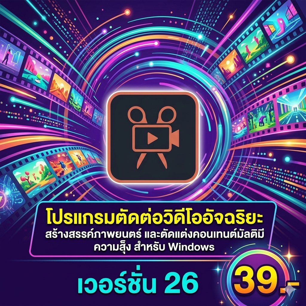 โปรแกรมตัดต่อวิดีโออัจฉริยะ สร้างสรรค์ภาพยนตร์ และตัดแต่งคอนเทนต์มัลติมีเดียความเร็วสูง สำหรับ Windows