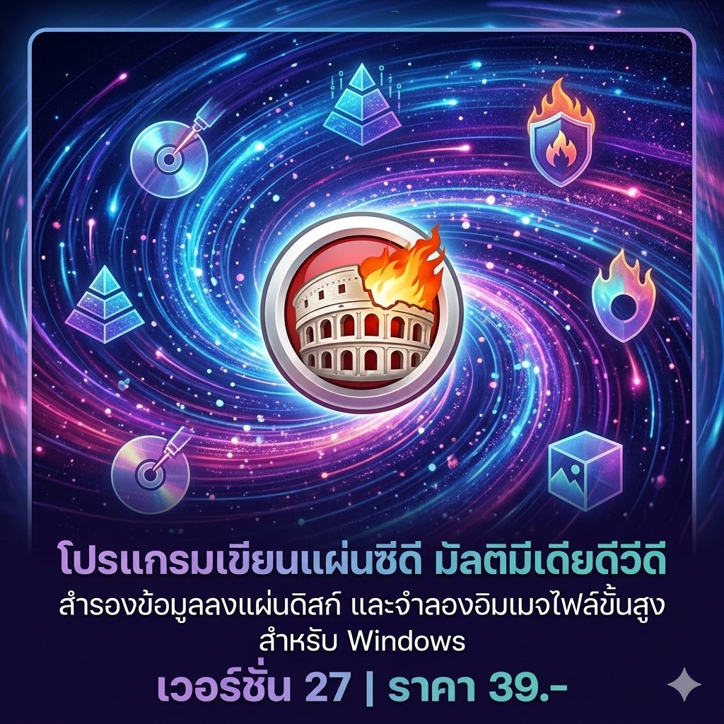 โปรแกรมเขียนแผ่นซีดี มัลติมีเดียดีวีดี สำรองข้อมูลลงแผ่นดิสก์ และจำลองอิมเมจไฟล์ขั้นสูง สำหรับ Windows