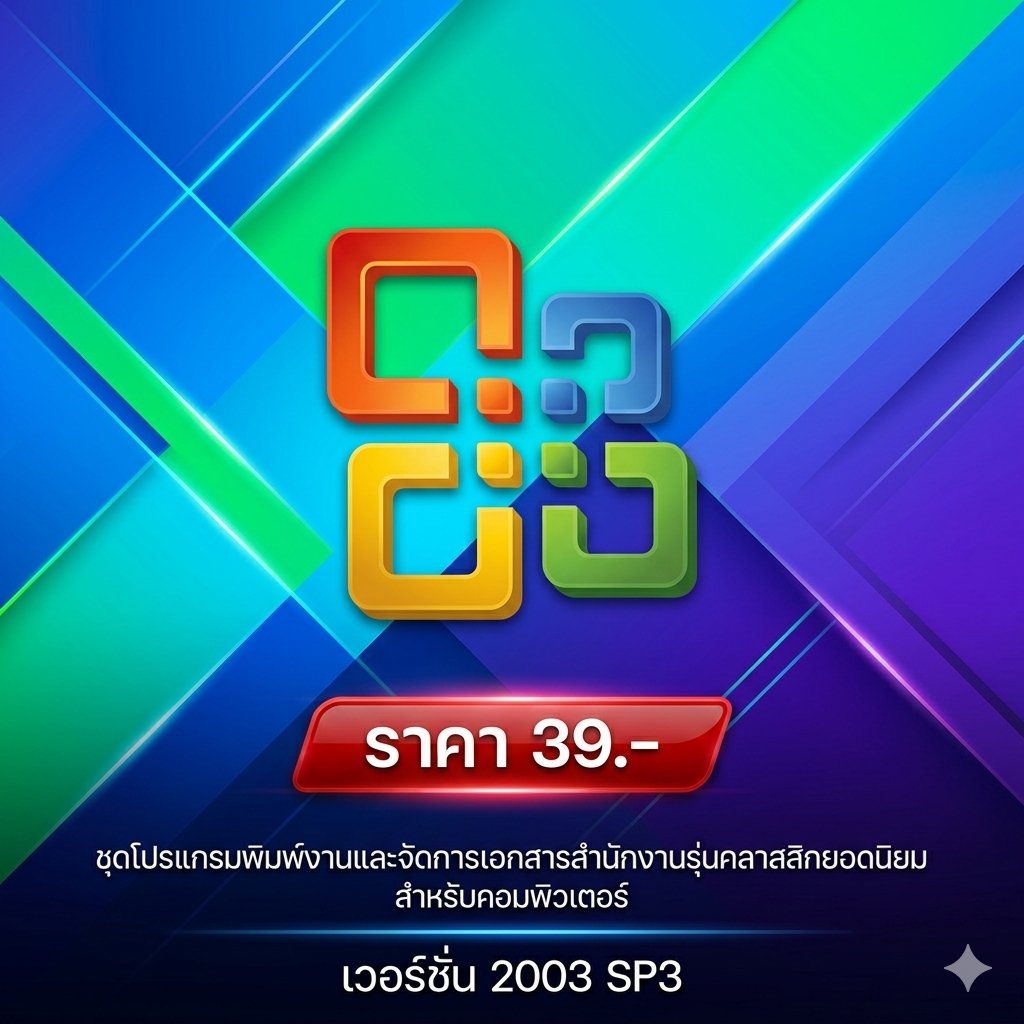 ชุดโปรแกรมพิมพ์งานและจัดการเอกสารสำนักงานรุ่นคลาสสิกยอดนิยมสำหรับคอมพิวเตอร์ 2003 SP3