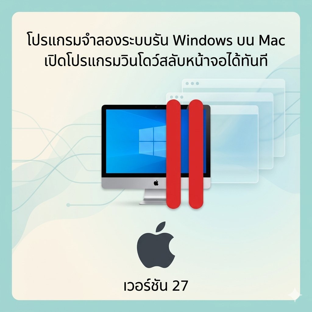 (MacOS) โปรแกรมจำลองระบบรัน Windows บน Mac เปิดโปรแกรมวินโดว์สลับหน้าจอได้ทันที เวอร์ชัน 27