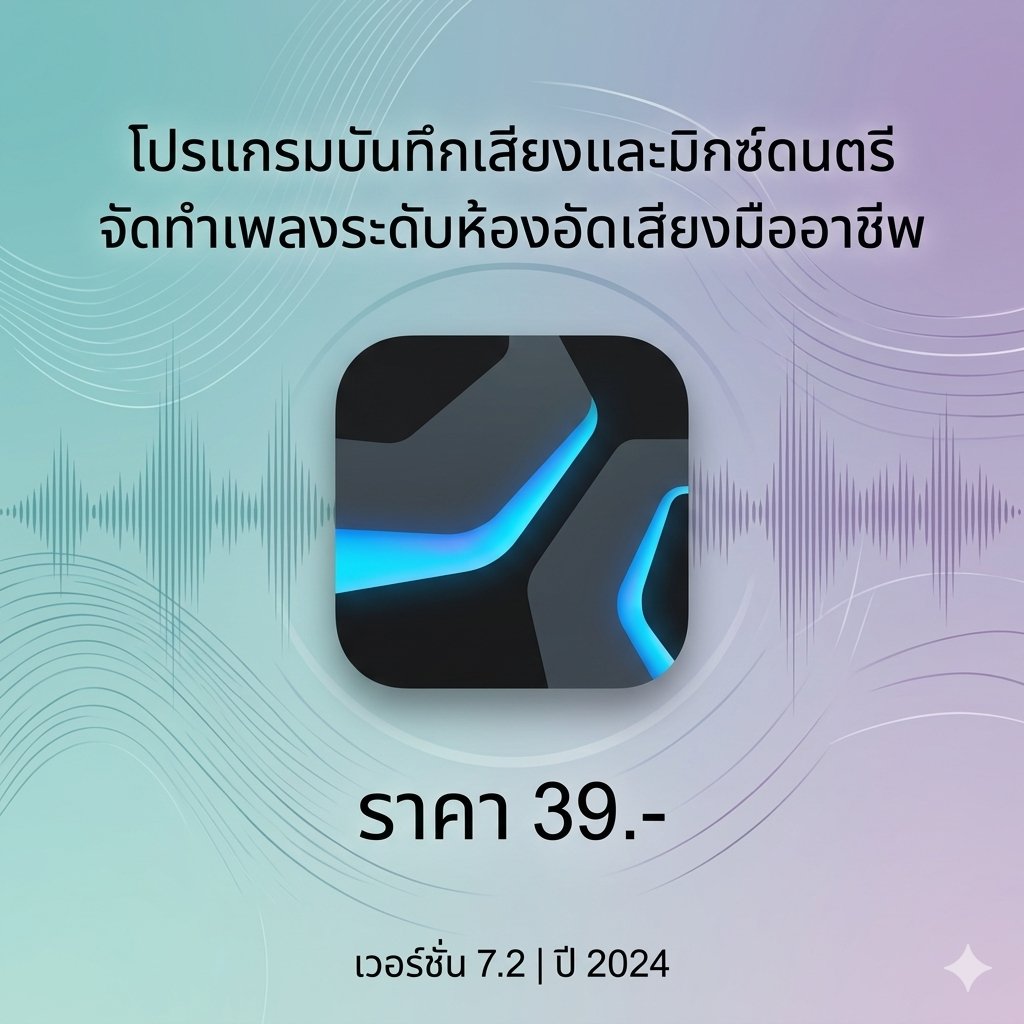 โปรแกรมบันทึกเสียงและมิกซ์ดนตรีจัดทำเพลงระดับห้องอัดเสียงมืออาชีพ เวอร์ชัน 7.2