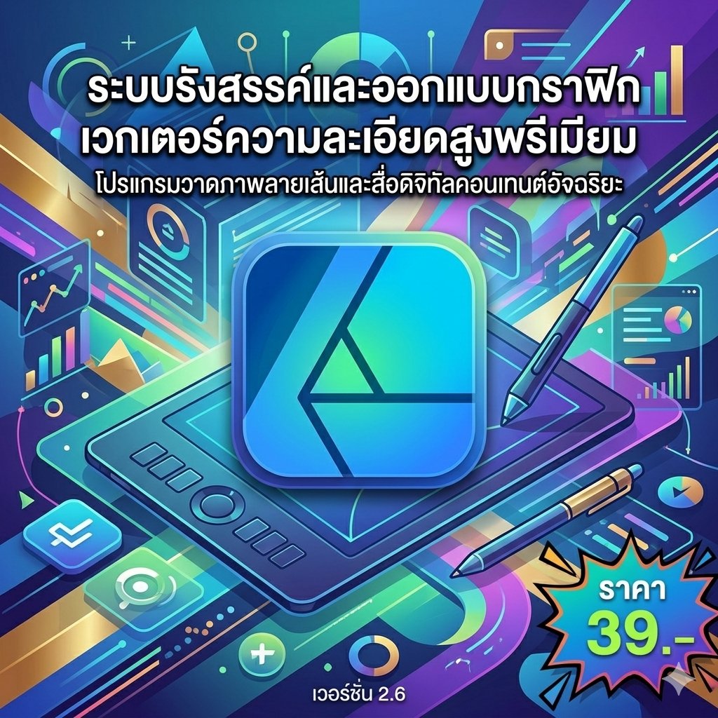 ระบบรังสรรค์และออกแบบกราฟิกเวกเตอร์ความละเอียดสูงพรีเมียม โปรแกรมวาดภาพลายเส้นและสื่อดิจิทัลคอนเทนต์อัจฉริยะ