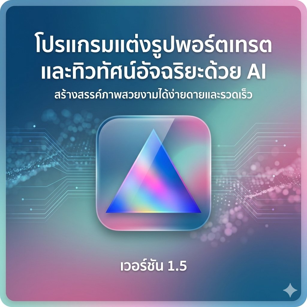 โปรแกรมแต่งรูปถ่ายพอร์ตเทรตและปรับแต่งภาพทิวทัศน์อัจฉริยะด้วยสมองกล AI เวอร์ชัน 1.5
