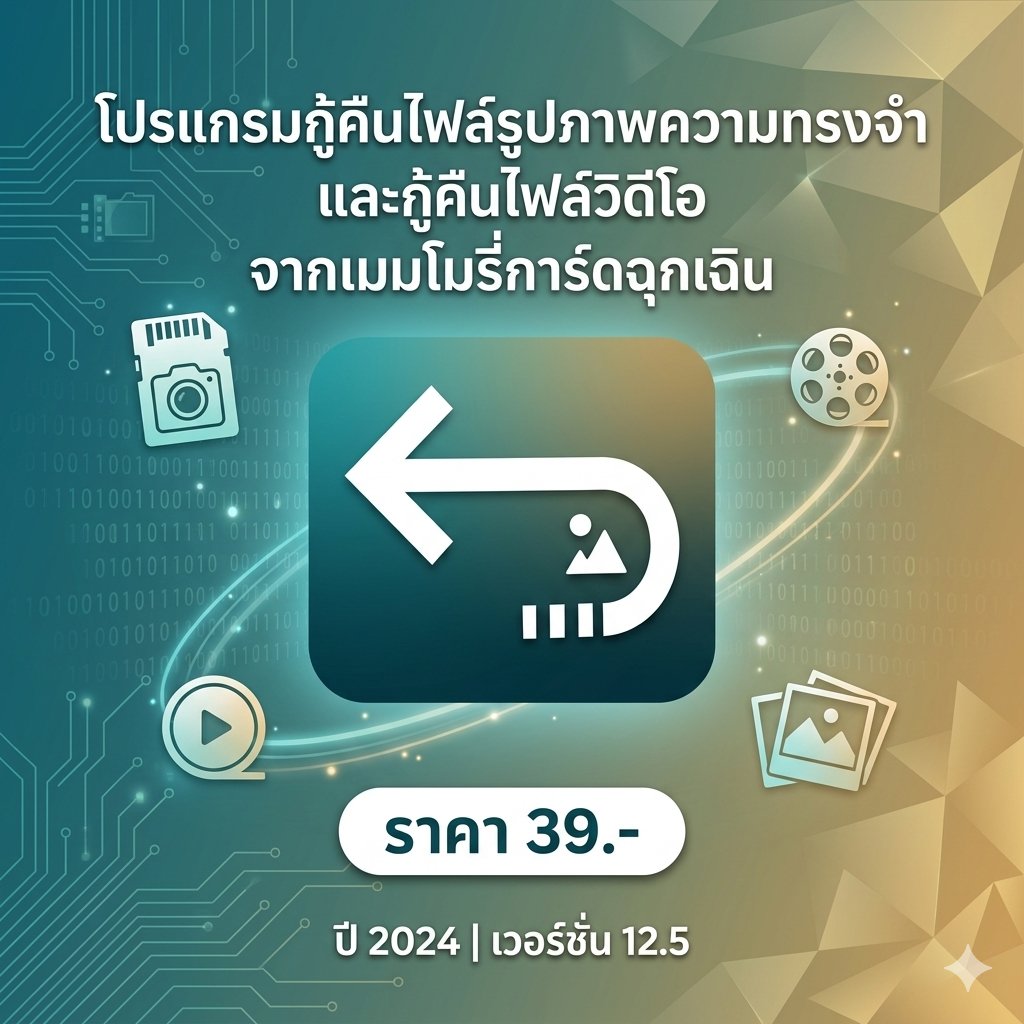 โปรแกรมกู้คืนไฟล์รูปภาพความทรงจำและกู้คืนไฟล์วิดีโอจากเมมโมรี่การ์ดฉุกเฉิน เวอร์ชัน 12.5