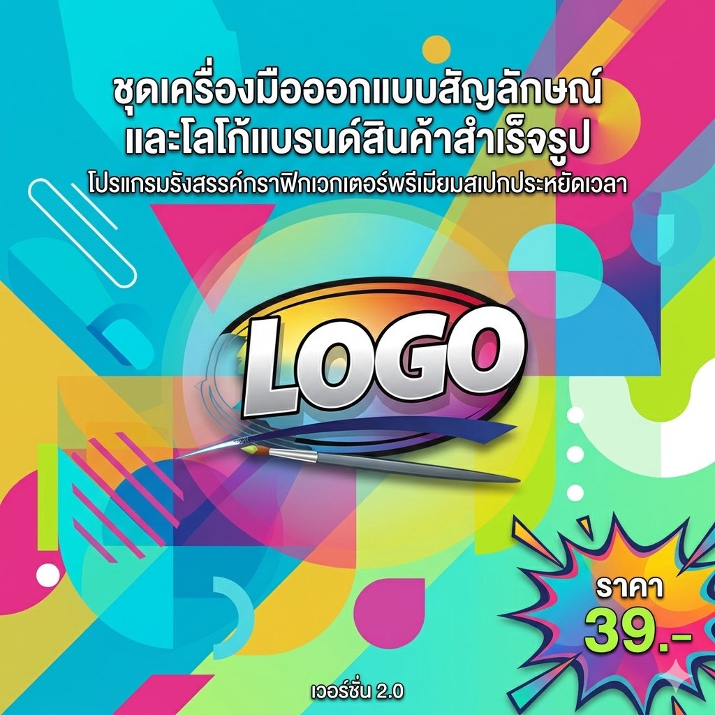 ชุดเครื่องมือออกแบบสัญลักษณ์และโลโก้แบรนด์สินค้าสำเร็จรูป โปรแกรมรังสรรค์กราฟิกเวกเตอร์พรีเมียมสเปกประหยัดเวลา