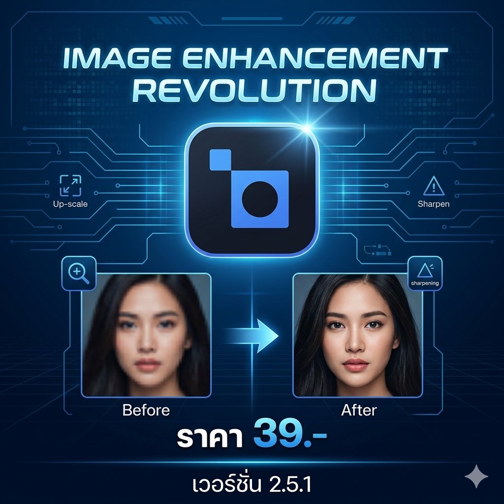 โปรแกรมแต่งรูปอัจฉริยะ ขยายพิกเซลภาพ และกู้คืนความคมชัดด้วย AI