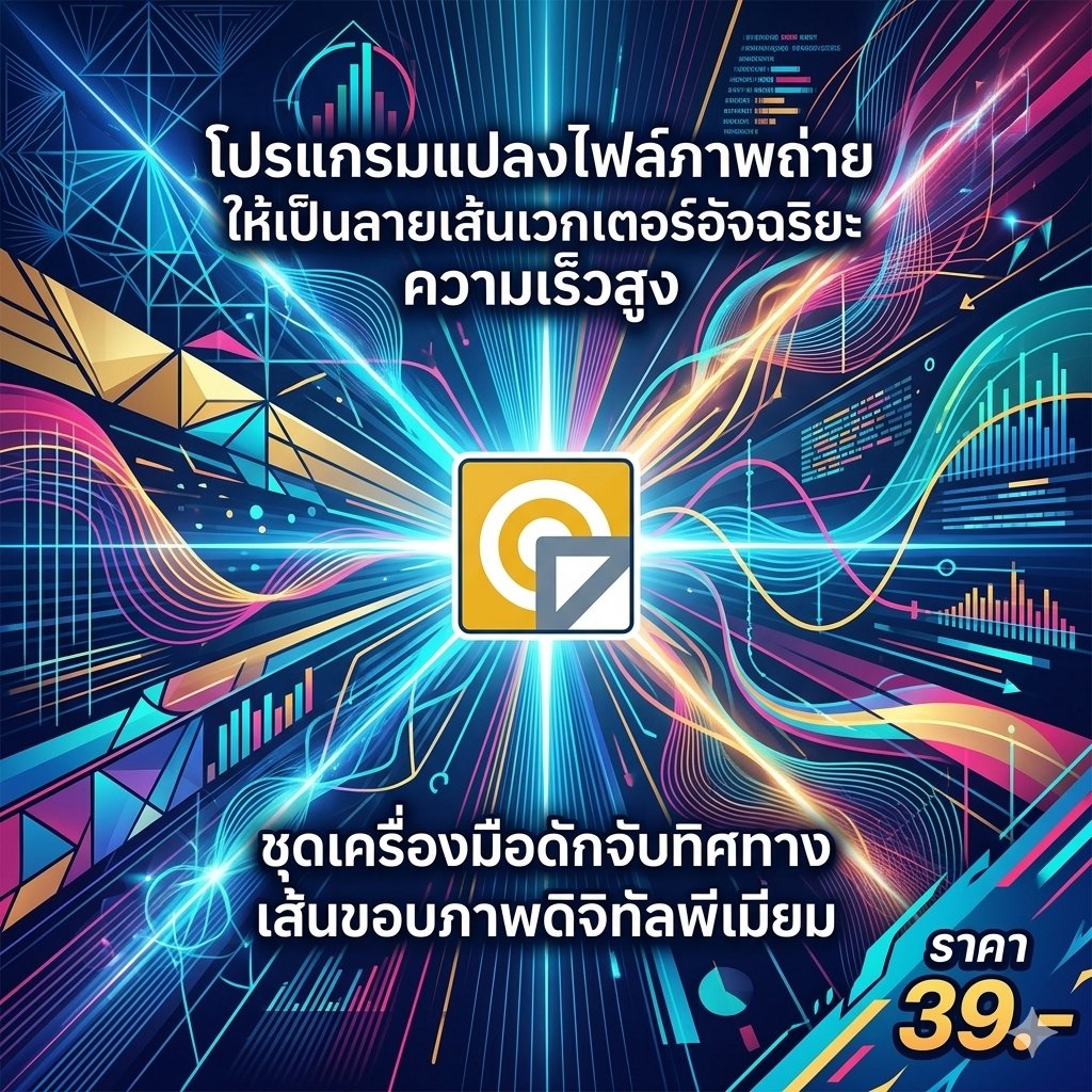 โปรแกรมแปลงไฟล์ภาพถ่ายให้เป็นลายเส้นเวกเตอร์อัจฉริยะความเร็วสูง ชุดเครื่องมือดักจับทิศทางเส้นขอบภาพดิจิทัลพรีเมียม